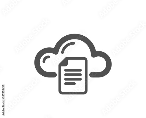 File data storage icon. Cloud computing sign. Document hosting technology symbol. Classic flat style. Quality design element. Simple file storage icon. Vector