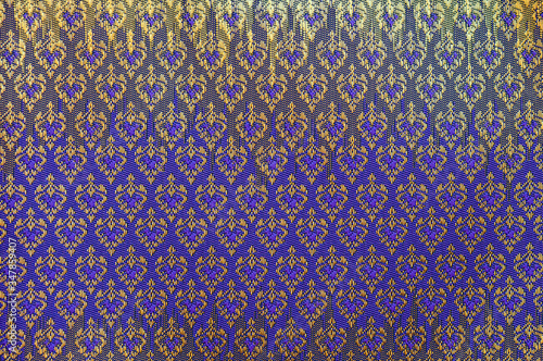 close up of beautiful thai silk fabric design