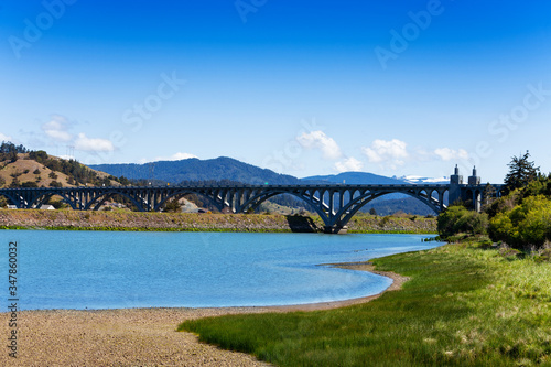 Rogue River or the Isaac Lee Patterson Memorial Bridge in Curry County, Oregon