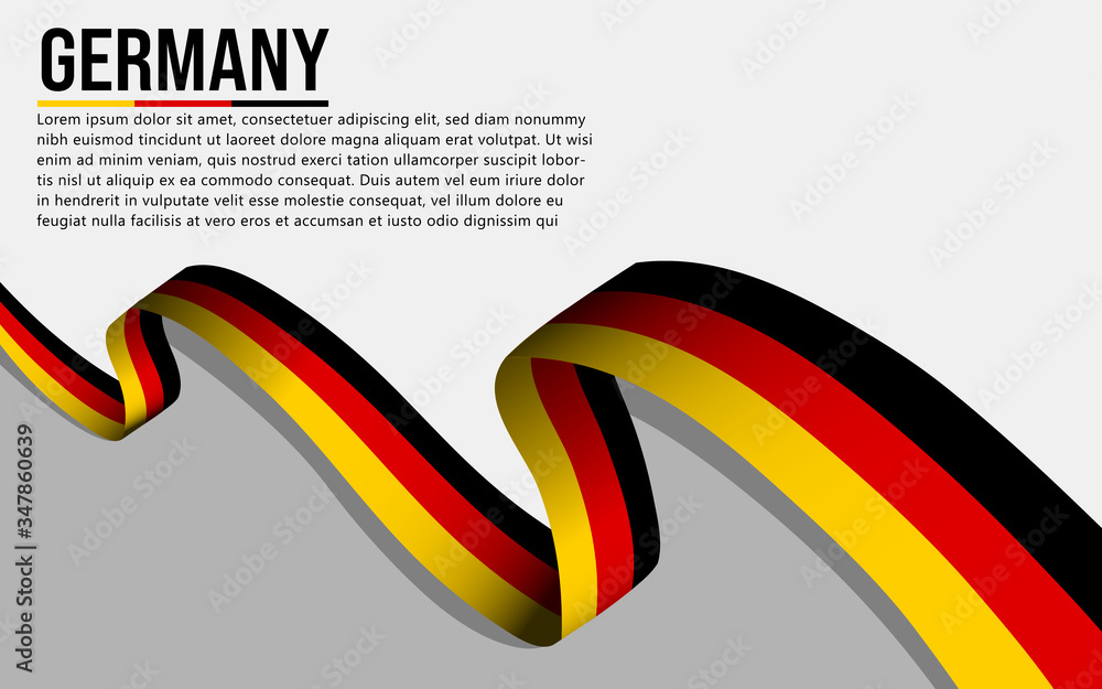 Wavy Germany's flag on grey background with text and space Wavy Germany's flag on grey background with text and space