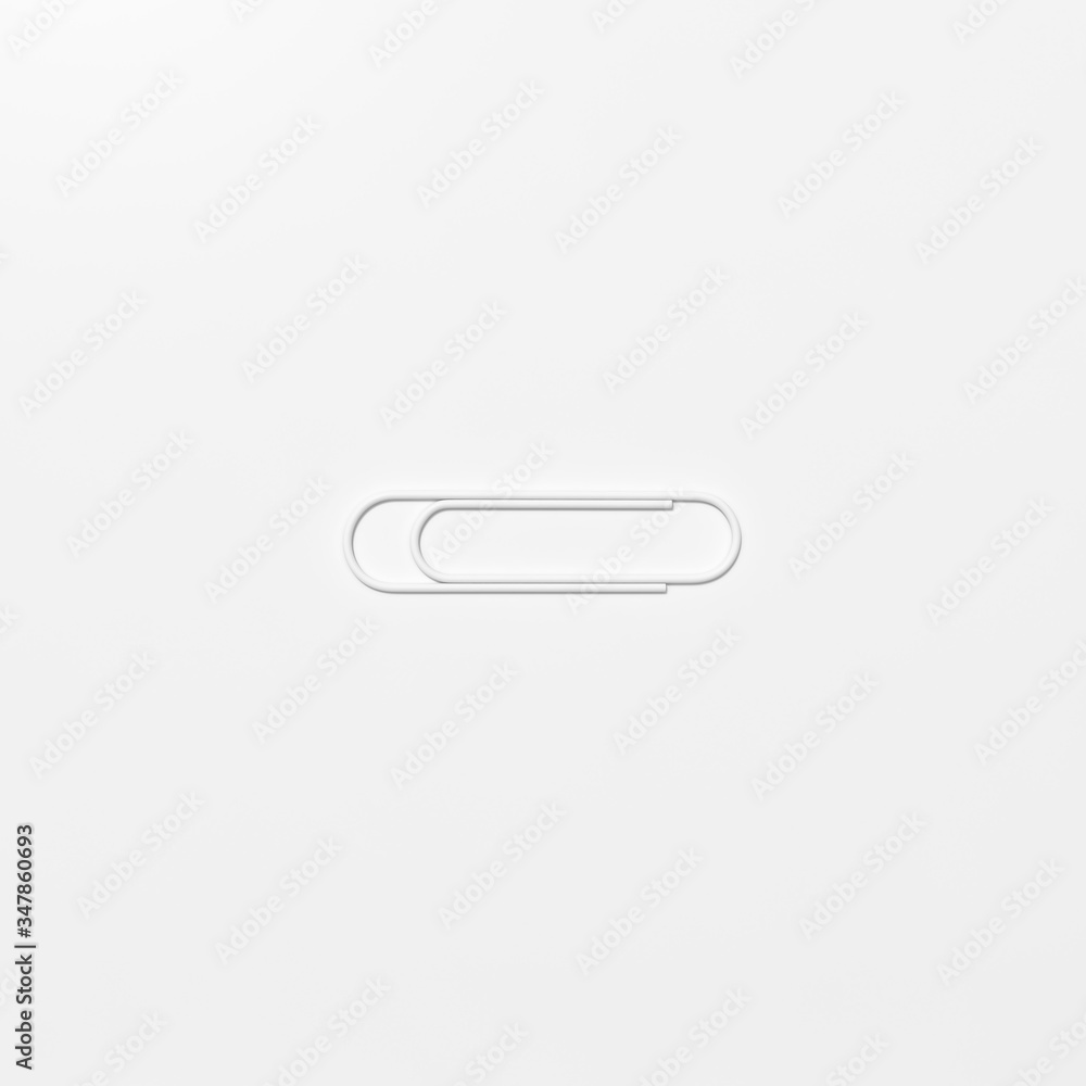 White Paper clip, Page holder isolated on white background 3d rendering. 3d illustration Paperclip icon. Office equipment, office stationery minimal style concept. White Paper clip, Page holder isolated on white background 3d rendering. 3d illustration Paperclip icon. Office equipment, office stationery minimal style concept.