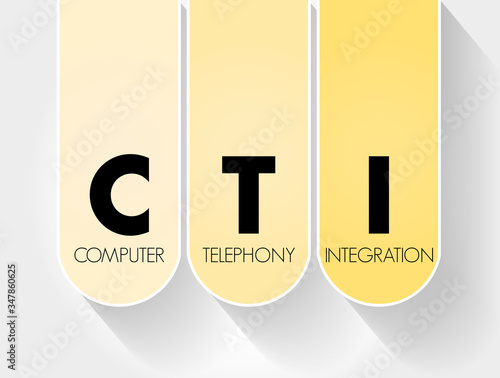 CTI - Computer Telephony Integration acronym, technology concept background