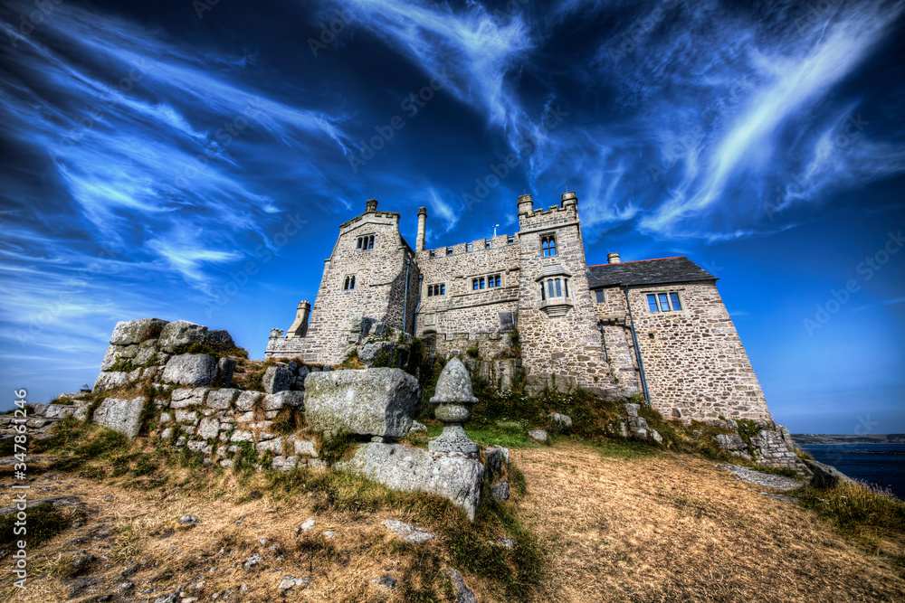 Castle of St Michael's Mount on a Cornish Island