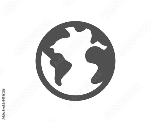 World planet icon. Web internet sign. Global marketing symbol. Classic flat style. Quality design element. Simple world planet icon. Vector