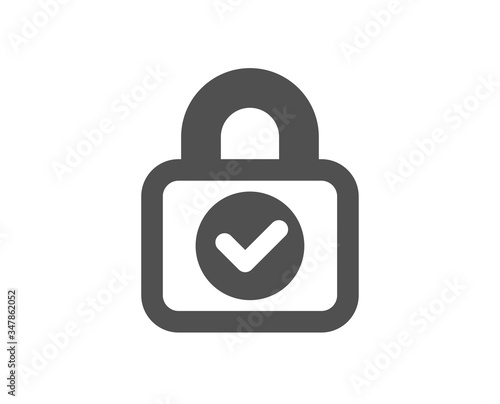 Security lock icon. Cyber defence sign. Private protection symbol. Classic flat style. Quality design element. Simple security lock icon. Vector