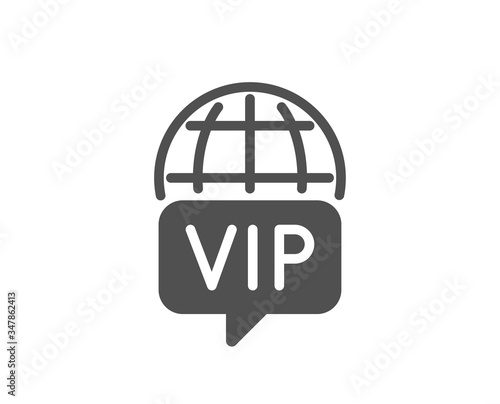 Vip internet icon. Very important person wifi access sign. Member club privilege symbol. Classic flat style. Quality design element. Simple vip internet icon. Vector