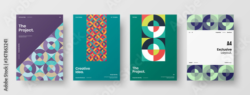 Wallpaper Mural Company identity brochure template collection. Business presentation vector A4 vertical orientation front page mock up set. Corporate report cover abstract geometric illustration design layout bundle. Torontodigital.ca