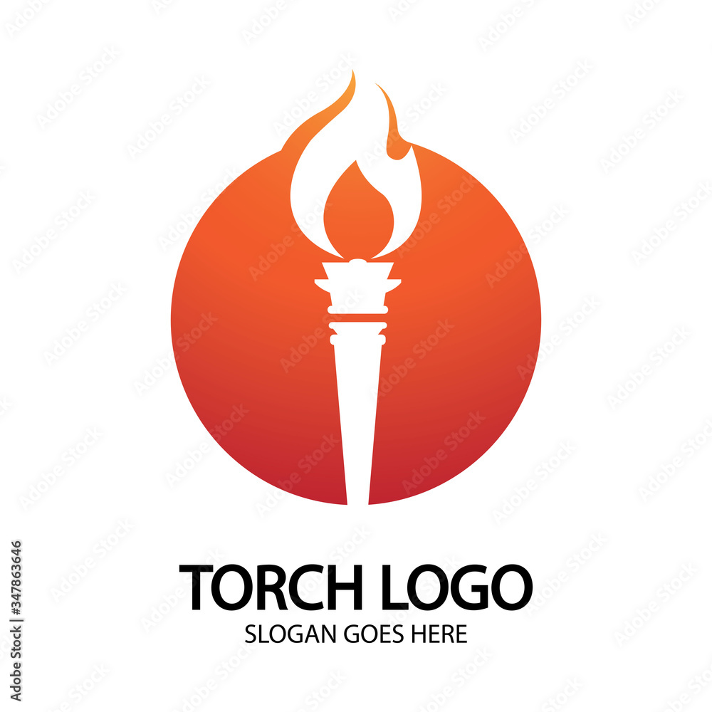Torch vector icon illustration design template Torch vector icon illustration design template