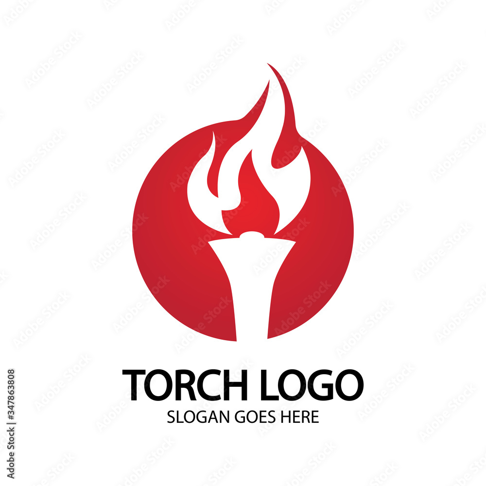 Torch vector icon illustration design template Torch vector icon illustration design template