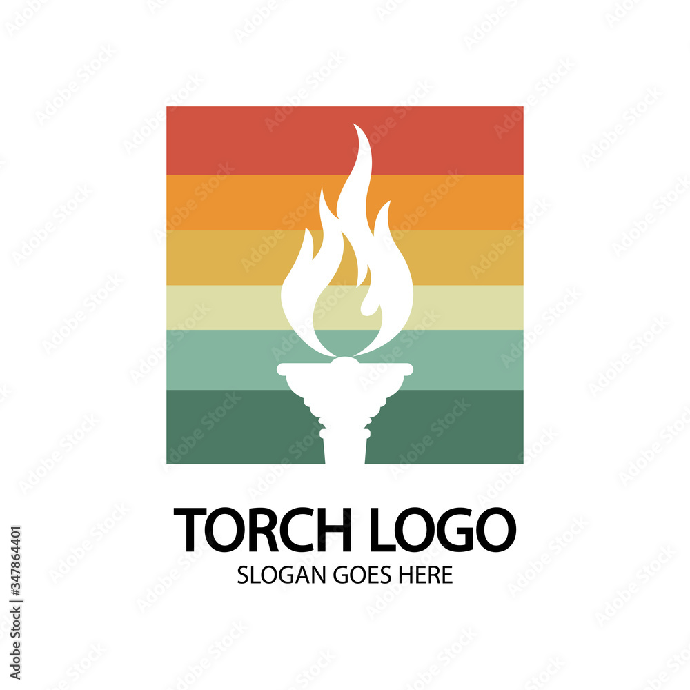 Torch vector icon illustration design template Torch vector icon illustration design template