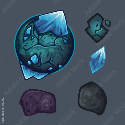 Space objects set. Vector illustration