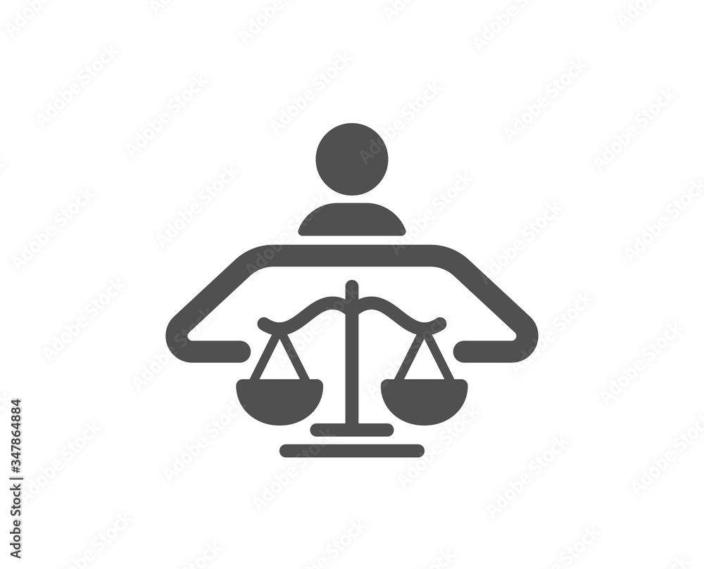Court judge icon. Justice scale sign. Judgement law symbol. Classic flat style. Quality design element. Simple court judge icon. Vector Court judge icon. Justice scale sign. Judgement law symbol. Classic flat style. Quality design element. Simple court judge icon. Vector