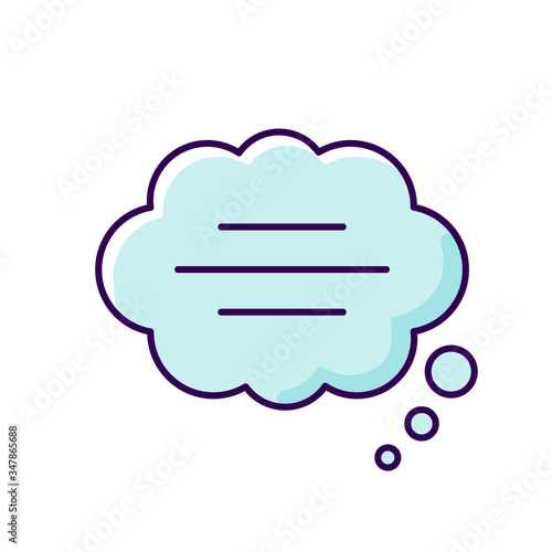 Wallpaper Mural Thought bubble blue RGB color icon. Empty comic speech cloud. Blank dialogue balloon with text space. Comment box with copyspace. Isolated vector illustration Torontodigital.ca