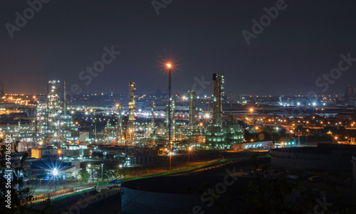 Oil and Gas Industrial zone,The equipment of oil refining,Close-up of industrial pipelines of an oil-refinery plant,Detail of oil pipeline with valves in large oil refinery. © Rangsarit