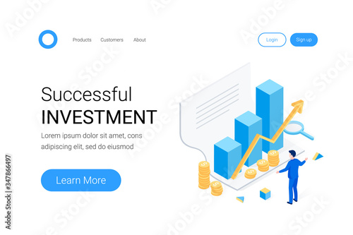 Financial statement isometric concept