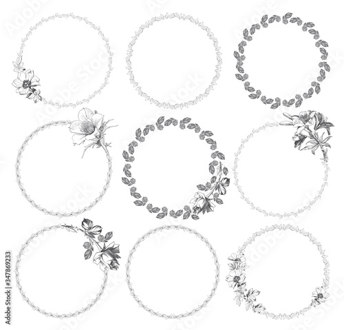 Hand drawn vector illustration - Laurels and wreaths. Design elements