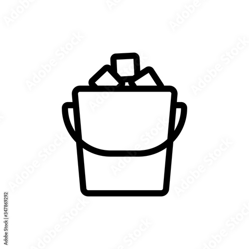 filled ice bucket icon vector. filled ice bucket sign. isolated contour symbol illustration