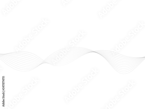 Abstract wave element line art vector illustration isolated on white background. Smooth stripe or curved wavy line.