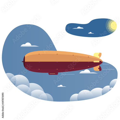 vector illustration of airship