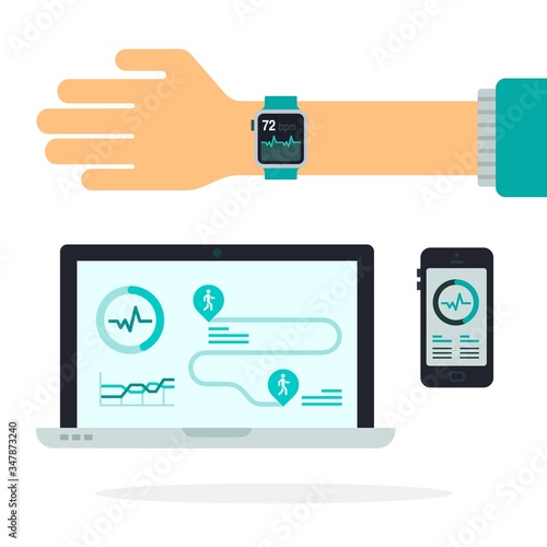 Fitness trackers vector icon flat isolated.