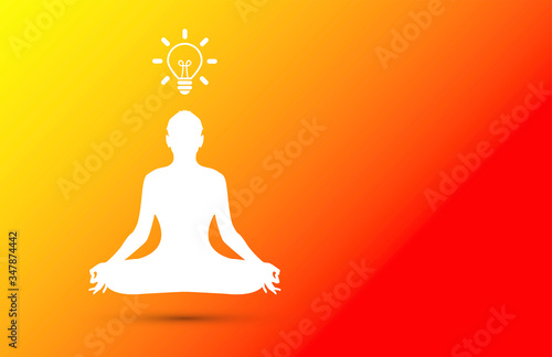 meditazione, concentrazione, idea, lampadina, idee, 