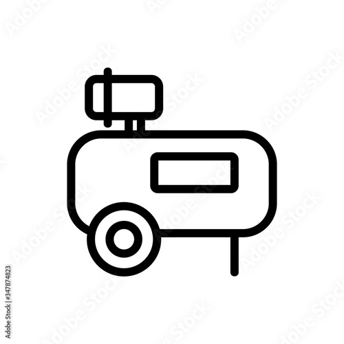 reciprocating portable compressor icon vector. reciprocating portable compressor sign. isolated contour symbol illustration