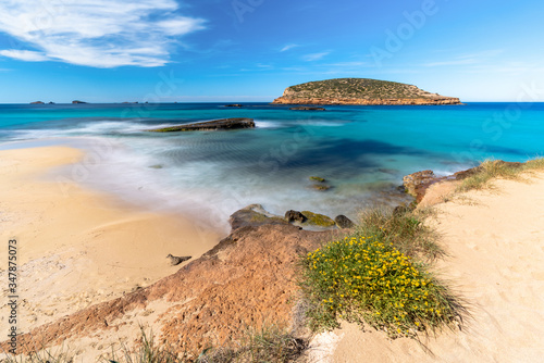 Ibiza beach. Cala Conta beach located in western Ibiza, Spain.