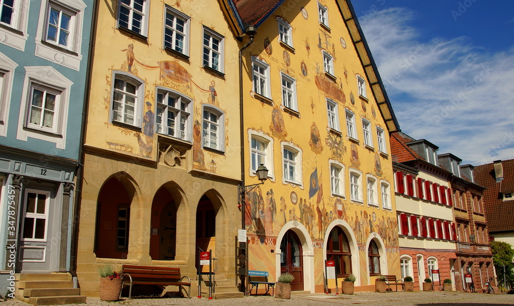 mittelalterliche Altstadt von Horb am Neckar mit malerischem Rathaus 