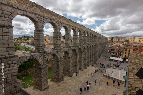 View of the aqueduct of Segovia (Spain)