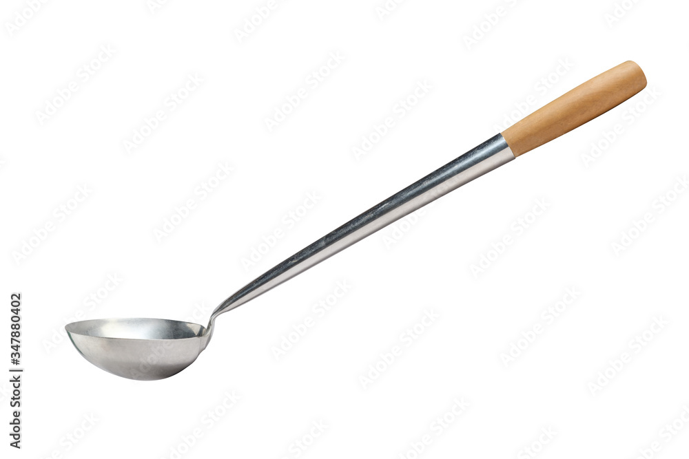Ladle with wooden handle isolated and clipping path Ladle with wooden handle isolated and clipping path