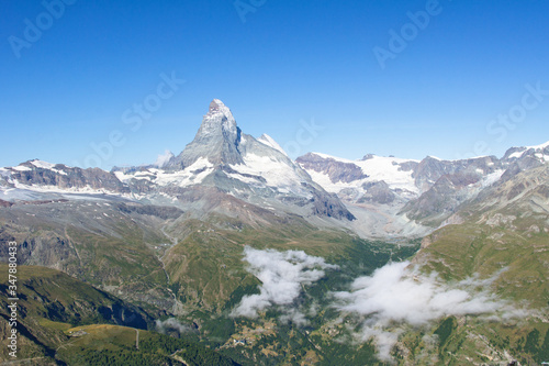 Beautiful Swiss Alps landscape with Matterhorn mountain view, summer mountains, Zermatt, Switzerland 