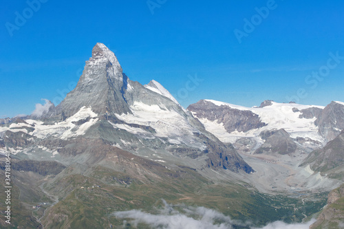 Beautiful Swiss Alps landscape with Matterhorn mountain view, summer mountains, Zermatt, Switzerland 