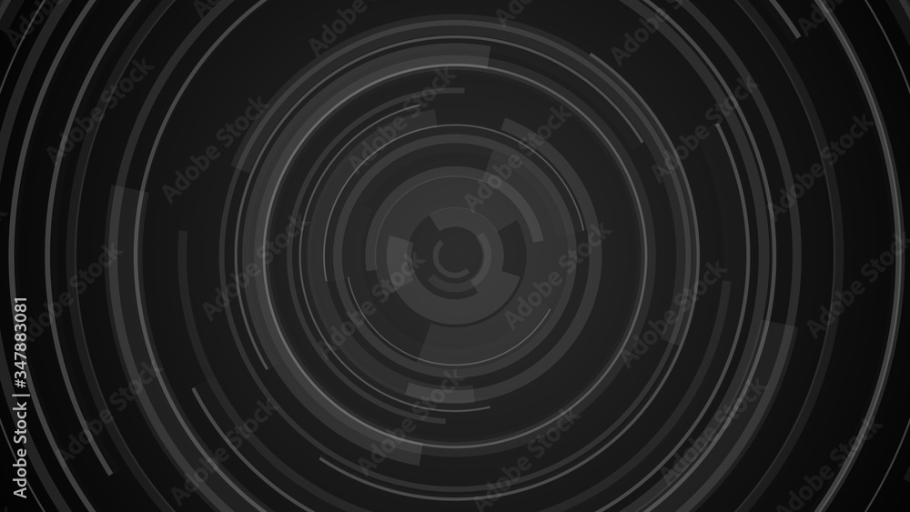 Obraz premium Circle black gray technology Hi-tech dark background. Abstract graphic digital future concept design.