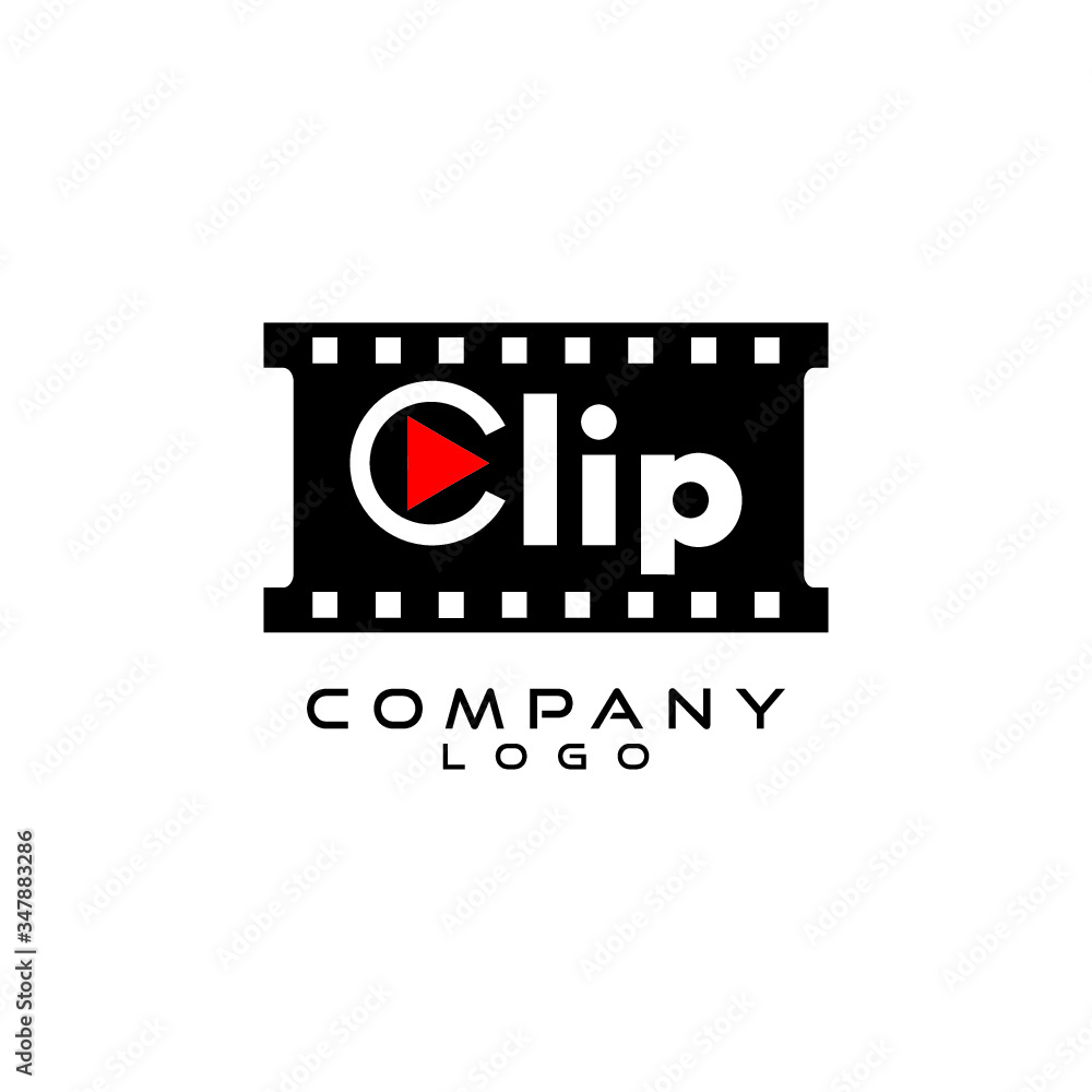 video clip logo design vector