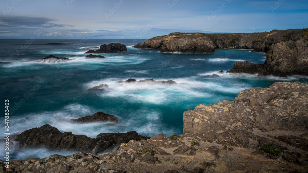 Long exposure of the ocean in Mendocino, Headlands state park, USA 