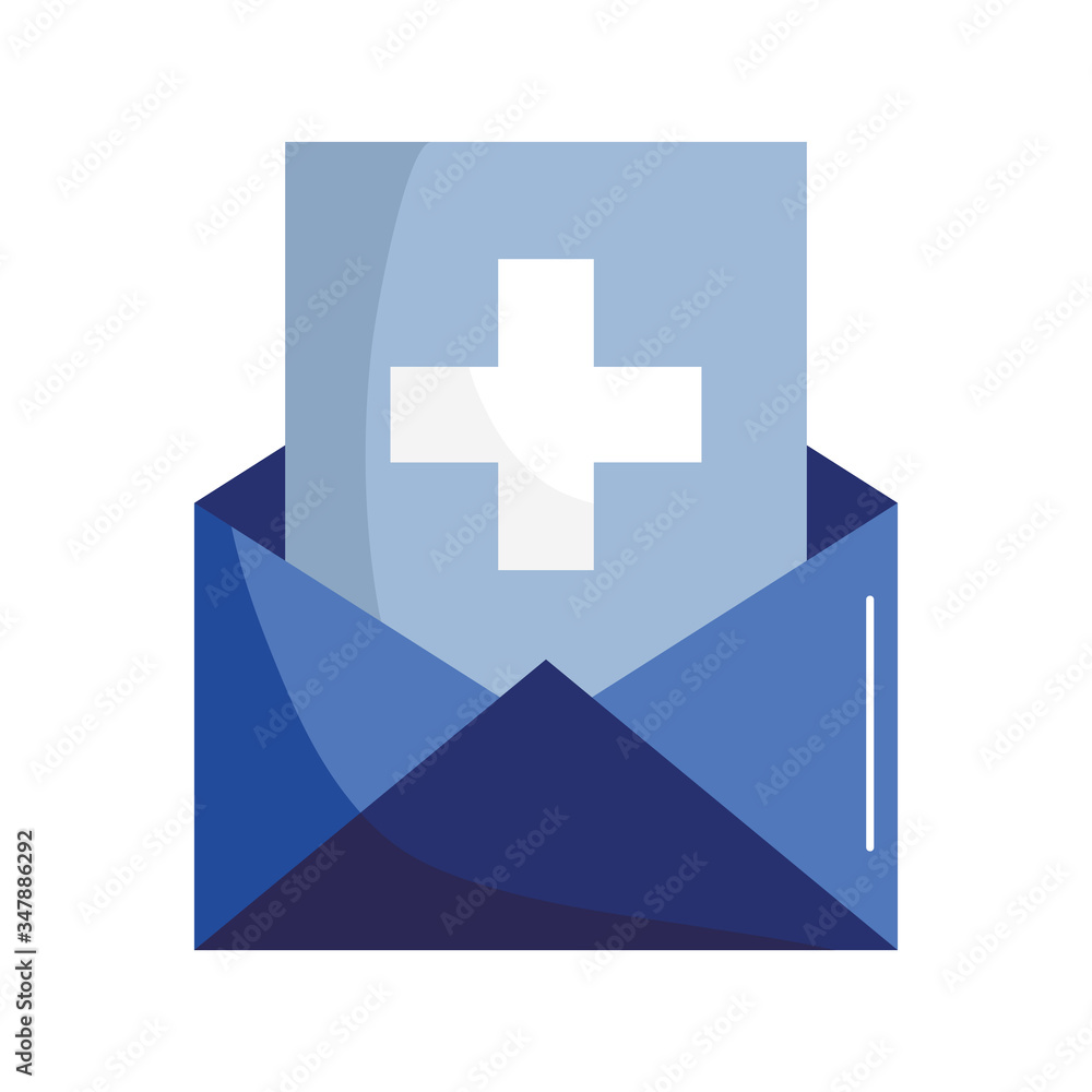 Fototapeta premium envelope with cross flat style icon vector design