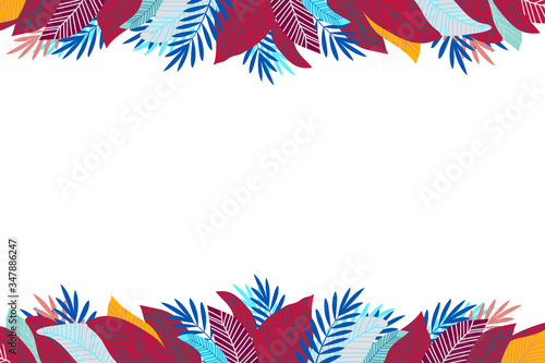 Tropical foliage. Floral design background. vector
