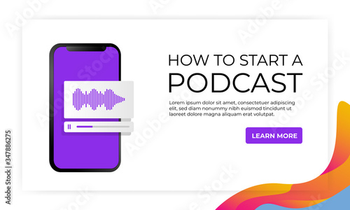 Banner how to start a podcast website landing page