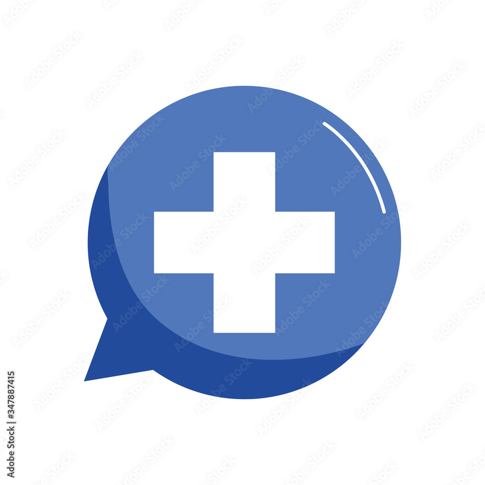 bubble with medical cross flat style icon vector design bubble with medical cross flat style icon vector design