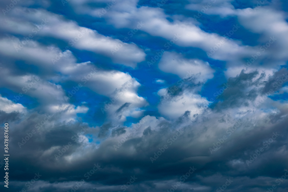 simple blue sky with white clouds in the cool season, freshness and a clear Sunny day in nature simple blue sky with white clouds in the cool season, freshness and a clear Sunny day in nature