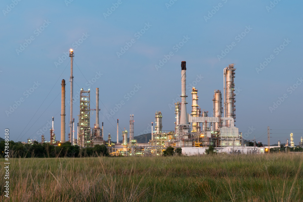 Petrochemical industry power station in evening of Thailand