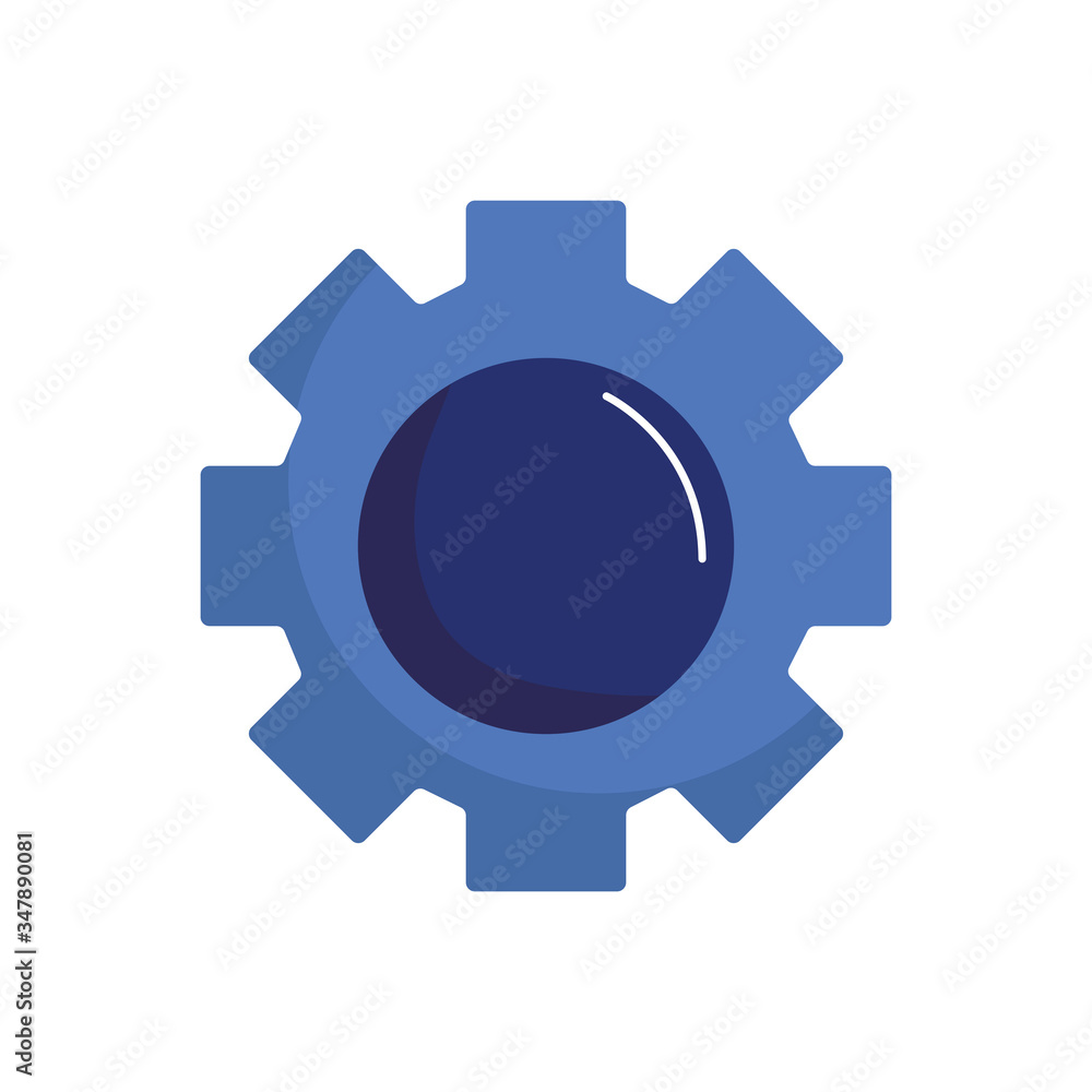 Isolated gear flat style icon vector design