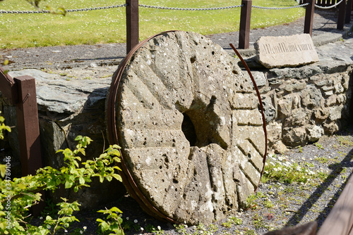 Former Mill stone at Melin Llynon windmill on Anglesey in North Wales.