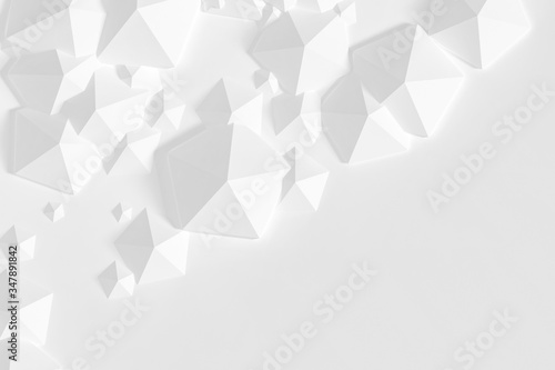 Принти на полотні White pentagonal abstract solids background - chaotic pattern.