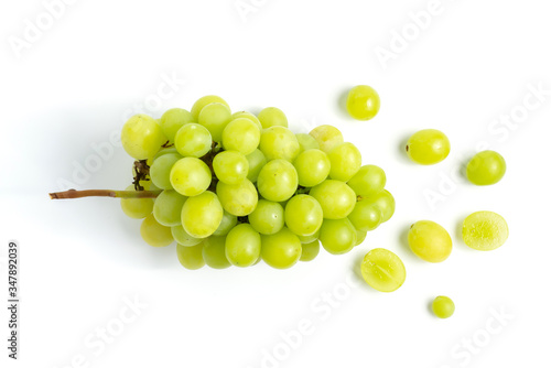 Wallpaper Mural Fresh green grape isolated on white background top view. Torontodigital.ca