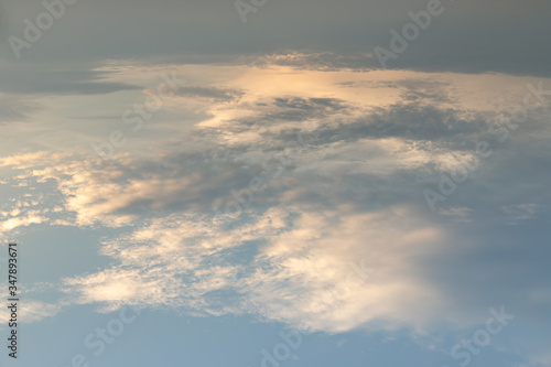 Beautiful sky with clouds background. The softness of the clouds and the brightness of the sky. © num