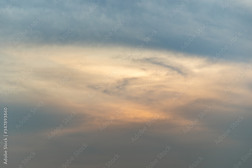 Beautiful sky with clouds background. The softness of the clouds and the brightness of the sky.