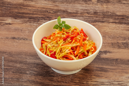 Cabbage salad with carrot and pepper