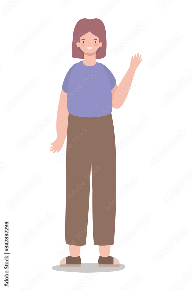 Isolated happy woman cartoon vector design Isolated happy woman cartoon vector design