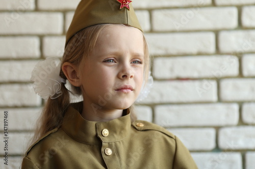 portrait of a little girl army